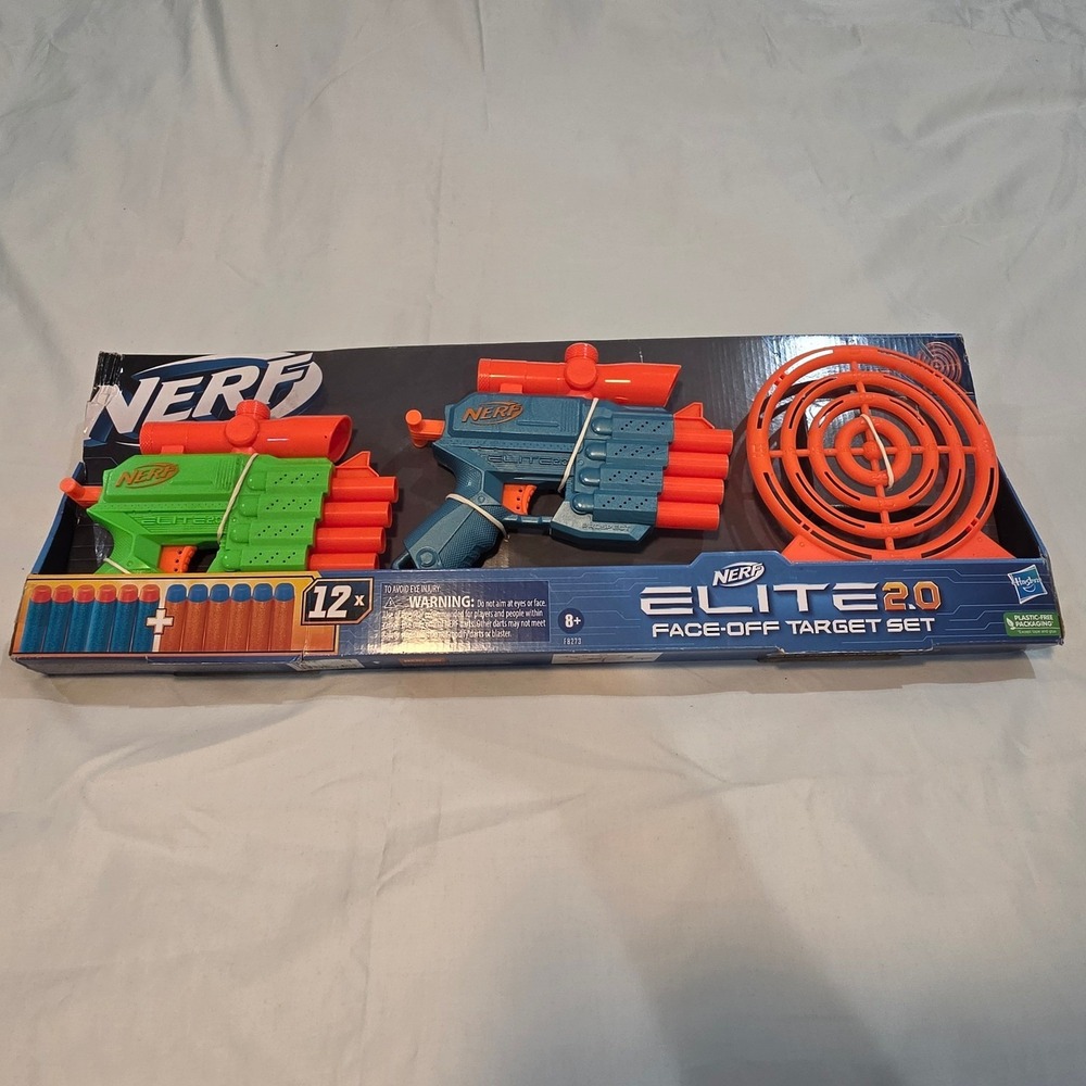 Nerf Elite 2.0 Face-Off Target Set Kids Multicolor New 2 Blasters 12 Darts F8273